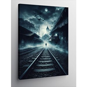 Kanvas Tablo Kasvetli Tren İstasyonu 50x70 cm