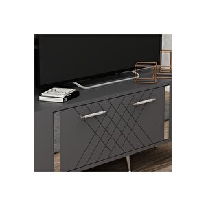 Detasdh 150 Cm Lazer Desenli̇ Tv Üni̇tesi̇ Antrasi̇t-gümüş Antrasit Gümüş