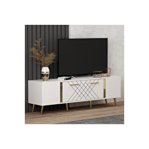 Detasdh 150 Cm Lazer Desenli̇ Tv Üni̇tesi̇ Beyaz-altin Beyaz-Altın