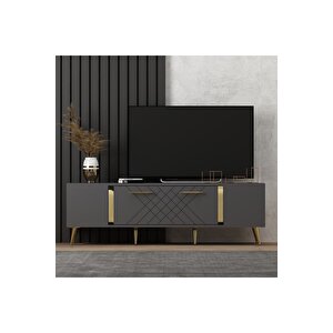 Detasdh 150 Cm Lazer Desenli̇ Tv Üni̇tesi̇ Antrasi̇t-altin Antrasit Gold