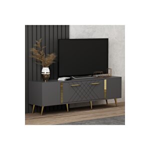 Detasdh 150 Cm Lazer Desenli̇ Tv Üni̇tesi̇ Antrasi̇t-altin Antrasit Gold