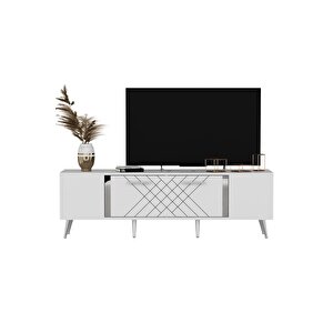 Detasdh 150 Cm Lazer Desenli̇ Tv Üni̇tesi̇ Beyaz-gümüş