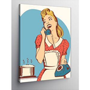 Kanvas Tablo Retro Ev Kadını 50x70 cm