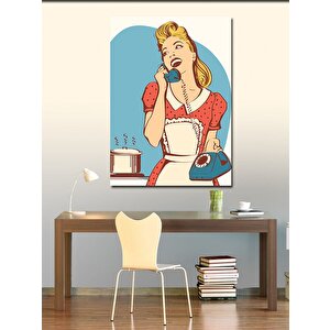 Kanvas Tablo Retro Ev Kadını 50x70 cm