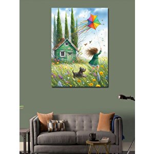 Kanvas Tablo Uçurtmalı Bahçe 100x140 cm