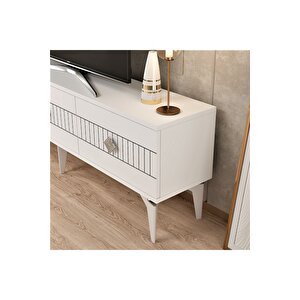 Mi̇dasdh Tv Stand (alt Modül) Beyaz-gümüş Beyaz-Gümüş