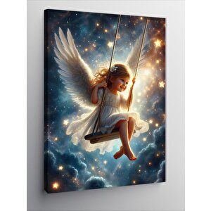 Kanvas Tablo Evren Ve Sallanan Melek 100x140 cm