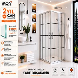 Kare Krom Karolaj Cam Duşakabin 110x110 cm