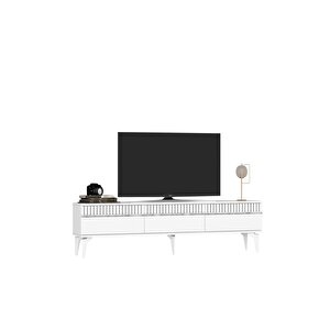 Defnedh Tv Sehpasi Ve Konsol 2'li̇ Salon Takimi Beyaz-gümüş