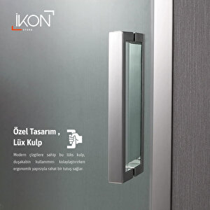 Kare Krom Karolaj Orta Buzlu Cam Duşakabin