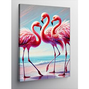 Kanvas Tablo Pembe Flamingolar 70x100 cm