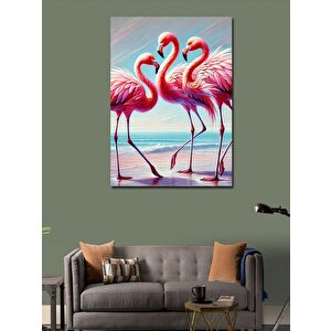 Kanvas Tablo Pembe Flamingolar 70x100 cm