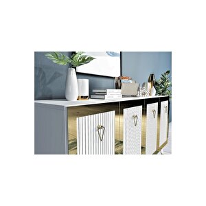 Baredh Lazer Desenli̇ Konsol Beyaz Altin Beyaz-Altın