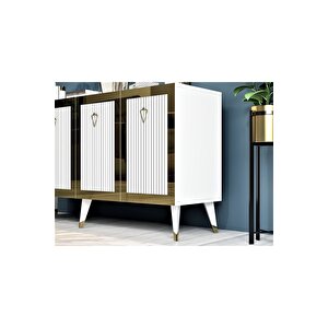 Baredh Lazer Desenli̇ Konsol Beyaz Altin Beyaz-Altın