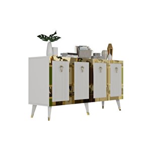 Baredh Lazer Desenli̇ Konsol Beyaz Altin