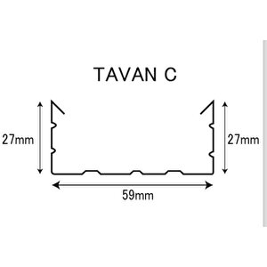 Alçıpan Tavan C Profili 3 Mt 12 Adet