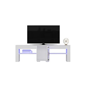 Ervadh Ledli Tv Sehpası (alt Modül) Beyaz Altın