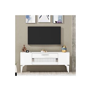 Fashiondh Tv Sehpası (alt Modül) Beyaz Gümüş Beyaz-Gümüş
