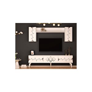 Ri̇ti̇mdh 180 Cm Tv Üni̇tesi̇ Takimi Beyaz Gümüş Beyaz-Gümüş