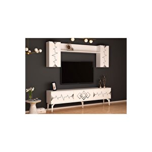 Ri̇ti̇mdh 180 Cm Tv Üni̇tesi̇ Takimi Beyaz Gümüş Beyaz-Gümüş