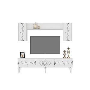Ri̇ti̇mdh 180 Cm Tv Üni̇tesi̇ Takimi Beyaz Gümüş