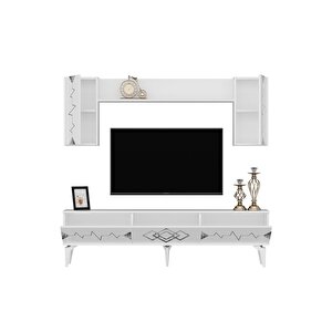 Ri̇ti̇mdh 180 Cm Tv Üni̇tesi̇ Takimi Beyaz Gümüş