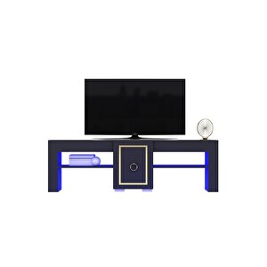 Ervadh Ledli Tv Sehpası (alt Modül) Antrasit Altın Antrasit Gold