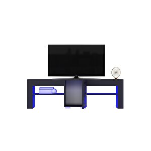 Ervadh Ledli Tv Sehpası (alt Modül) Antrasit Altın Antrasit Gold