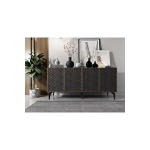 Vi̇tadh Lazer Kesi̇mli̇ 4 Kapakli  Konsol Antrasi̇t-(cevi̇z Desen) Antrasit