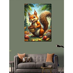 Kanvas Tablo Cevizci Sincap 70x100 cm