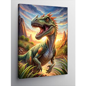 Kanvas Tablo Kükreyen Dinazor 100x140 cm