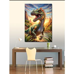 Kanvas Tablo Kükreyen Dinazor 100x140 cm