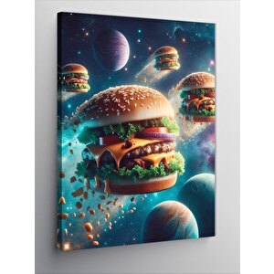 Kanvas Tablo Uzayda Hamburgerler 100x140 cm