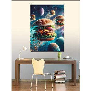 Kanvas Tablo Uzayda Hamburgerler 100x140 cm