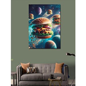 Kanvas Tablo Uzayda Hamburgerler 100x140 cm