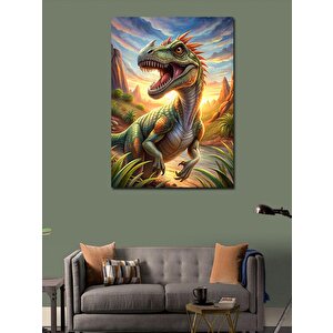 Kanvas Tablo Kükreyen Dinazor 50x70 cm
