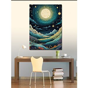 Kanvas Tablo Dolunay Ve Dağlar 70x100 cm