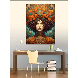 Kanvas Tablo Afrika Desenli Kadın 100x140 cm