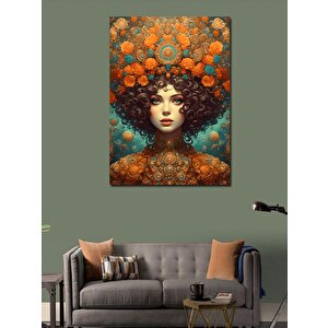 Kanvas Tablo Afrika Desenli Kadın 100x140 cm
