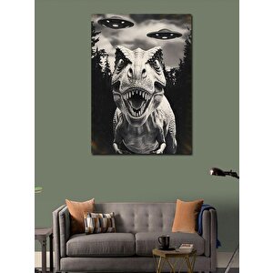 Kanvas Tablo Karanlık Dinozor 100x140 cm