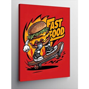 Kanvas Tablo Fast Food Hamburger 100x140 cm