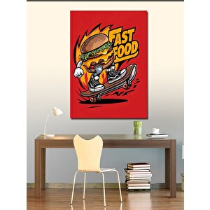 Kanvas Tablo Fast Food Hamburger 100x140 cm