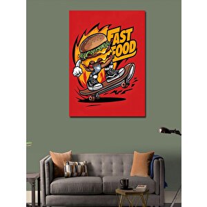 Kanvas Tablo Fast Food Hamburger 100x140 cm