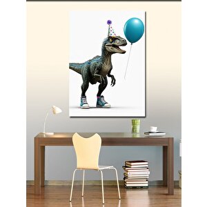 Kanvas Tablo Parti Şapkalı Dinozor 70x100 cm