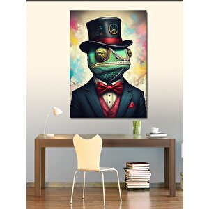 Kanvas Tablo Şapkalı İguana 70x100 cm