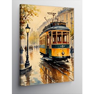 Kanvas Tablo Sarı Tramvay 100x140 cm