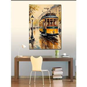 Kanvas Tablo Sarı Tramvay 100x140 cm