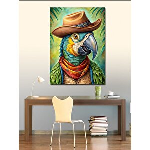 Kanvas Tablo Kovboy Papağan 100x140 cm