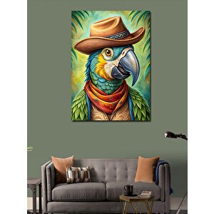 Kanvas Tablo Kovboy Papağan 100x140 cm