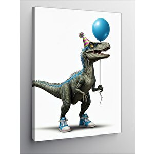 Kanvas Tablo Balonlu Dinozor 50x70 cm
